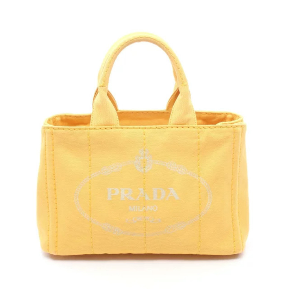Prada Canapa Tote Bag Canvas Yellow